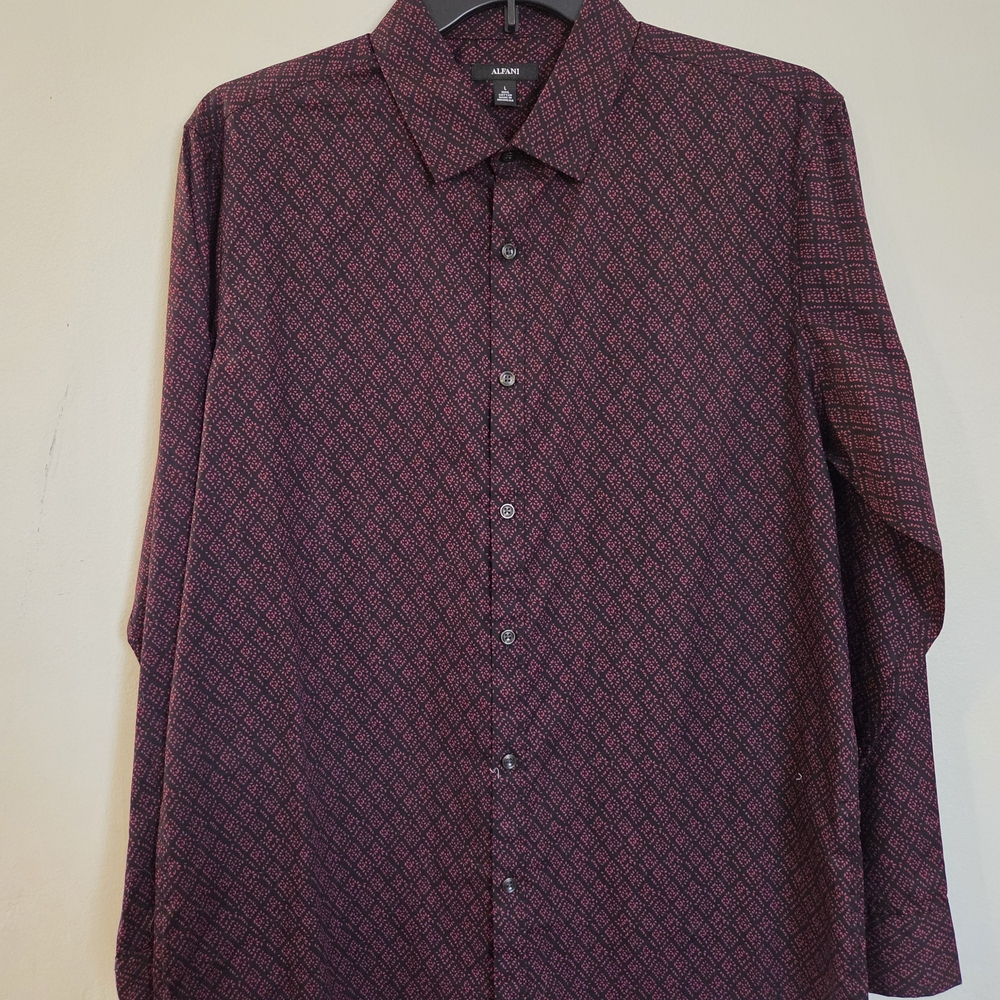 Alfani Large Men's Burgundy Patterned Shirt